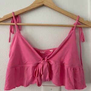 Pink Pacsun tie croptop (XS).